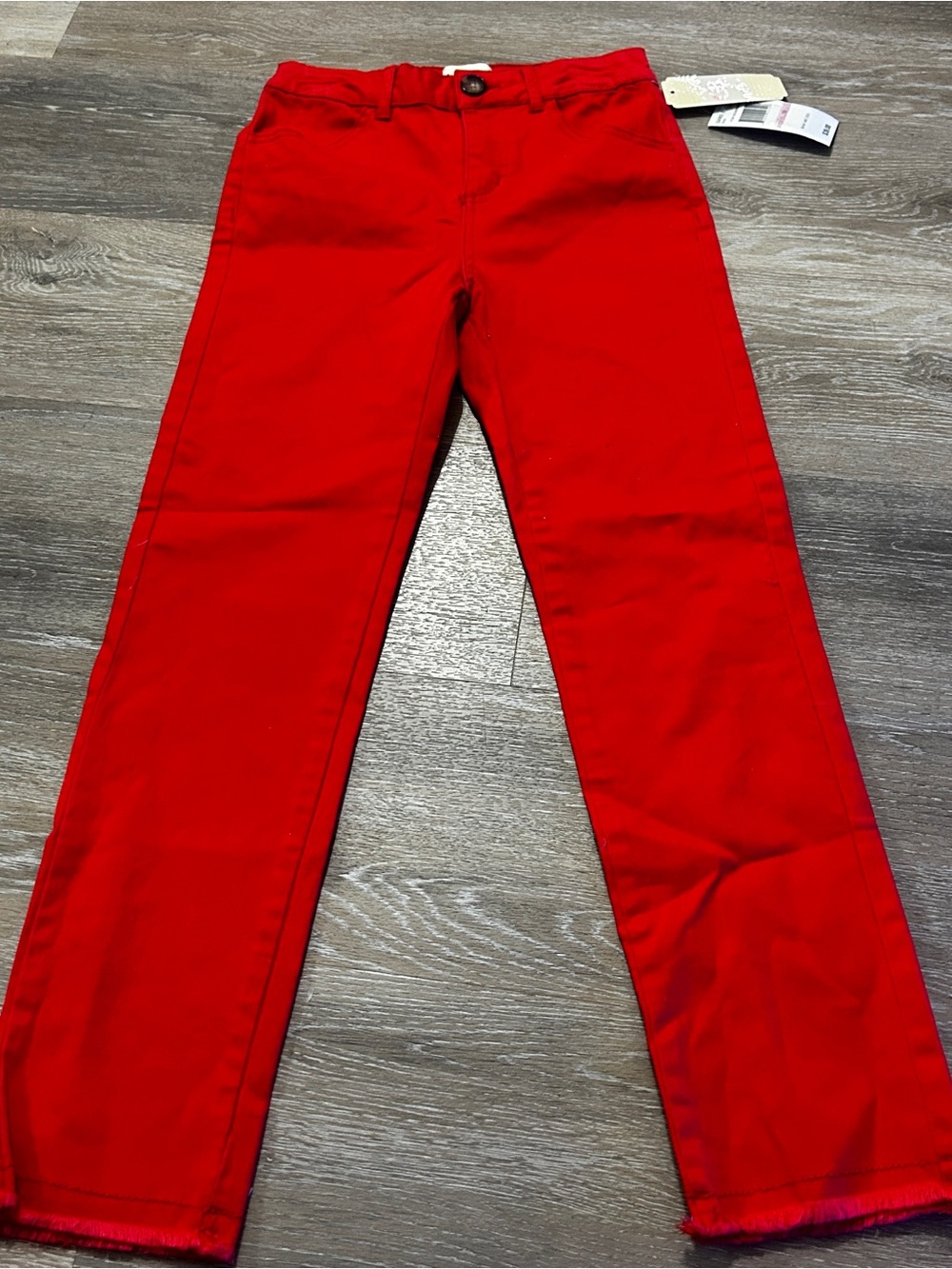 GB Girls Red Pants Size 10 • Stretch Cotton Skinny Jeans • NWT Mini Me Style